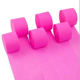 Suaxova Crepe Paper Streamers 6 Rolls 492ft,Pack of Light Pink Streamers Party Decorations,Crepe Paper Roll for Birthday,Wedding,Bridal Shower Decorations (1.8 Inch x 82 Ft/Roll)