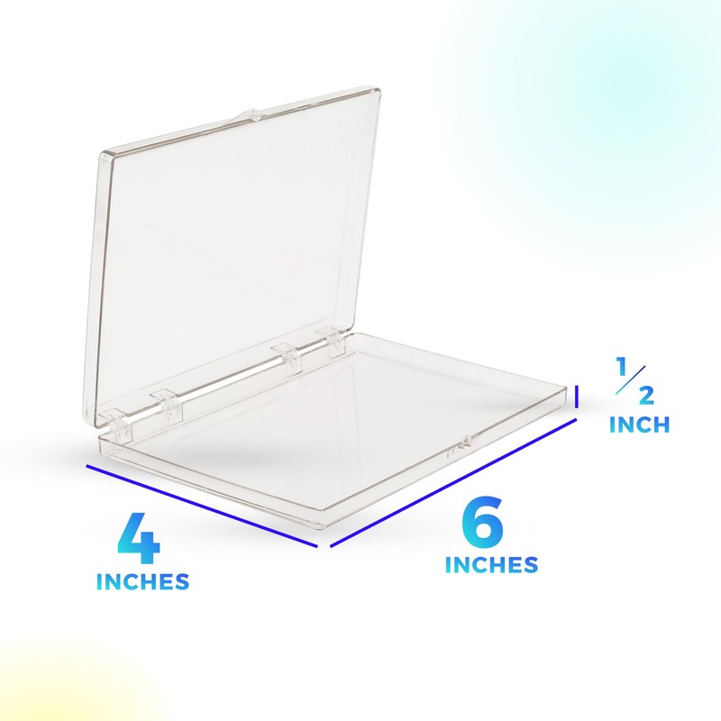 Gary Plastic Packaging Clear Hard Plastic Hinged Lid Box, Keepsake
