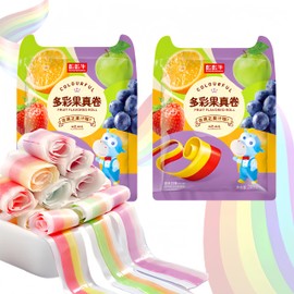 Fruit Roll-Ups Gummy Candy Snacks - Individually Wrapped Colorful Candies Variety Packs Contain Real Juice, Desserts, Casual Snacks (2 PCS)
