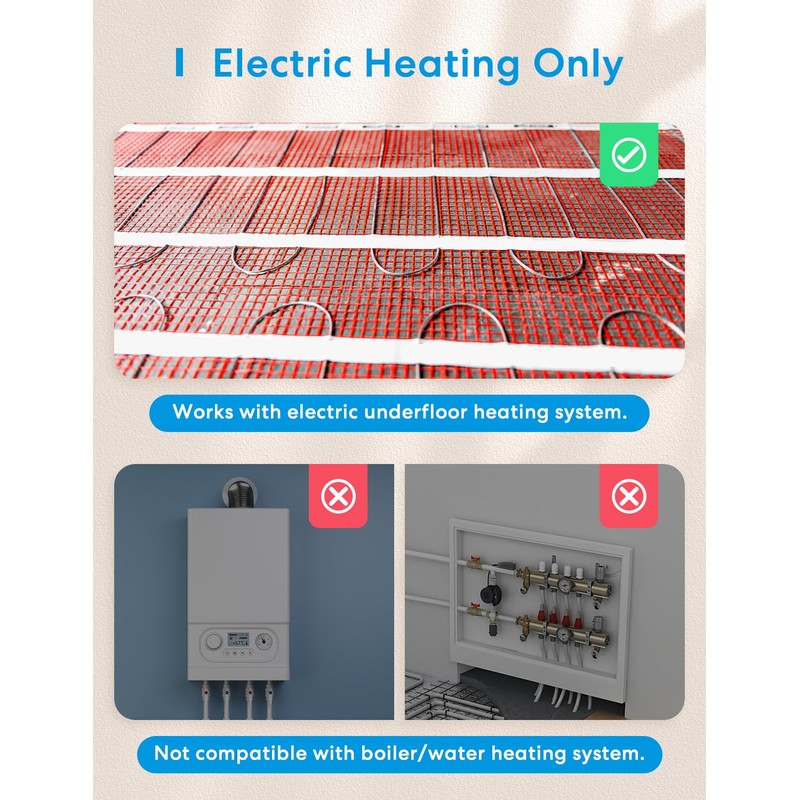 Meross Smart Thermostat for Electric Underfloor Heating, WiFi Room Thermostat