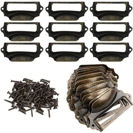 TTBDDM Pack of 30 Pull Handles Label Holder, Vintage Label Holder, Label Holder, Label Holder Handles, with 60 Screws, for Kitchen Cabinets, School Files, Office Drawers