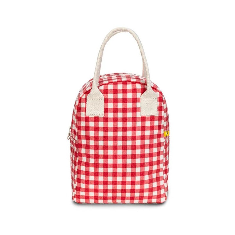 Fluf Zipper Lunch Bag (Various Designs), Gingham Blue