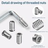 BOUMVID Screw-in Nut M8 x 20, Pack of 10 Screw