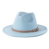 Lisianthus Women Classic Felt Fedora Wide Brim Hat with Belt