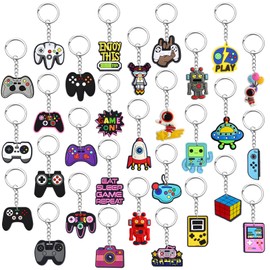 Pabucle Cute Keychains Bulk,30 PCS Different Game Key Chain Accessories for Keys Backpack Bag Charm Gifts for boys girls