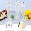 Baixi Copas Desechables Vino, Postres Plástico Premium 25 Piezas