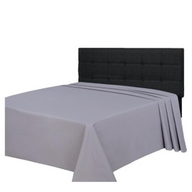 Funky Gadgets Bettlaken für King-Size-Betten, 100 % ägyptische Baumwolle, Fadenzahl 300, luxuriöse Hotelqualität, einfarbig, atmungsaktiv, graues Bettlaken (230 x 255 cm)