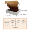 8x8x2 Inches Shipping Boxes Set of 25,White Corrugated Mailing Cardboard