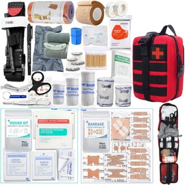 First Aid Kits 363Pcs Survival Gear Home Travel Size Emergency Kit Tactical Hiking Camping Essentials Backpack Sports Office Boat Urgent Accident,Red