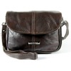 Small Leather Handbag / Shoulder / Overbody Bag (Dark Brown)