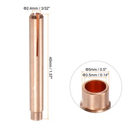 sourcing map 10pcs 13N23L TIG Welding Collet 3/32" (2.4mm) Copper Tungsten Electrode Collet Tips for WP9 20 25 TIG Welding Torch Series