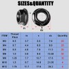 108 Pcs Black Serrated Flange Hex Lock Nuts Kit Self-Locking