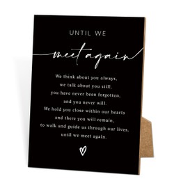 TCJIU Until We Meet Again, Wedding Memorial Sign, 8x11 Black Minimalist Style Memorial Table Sign