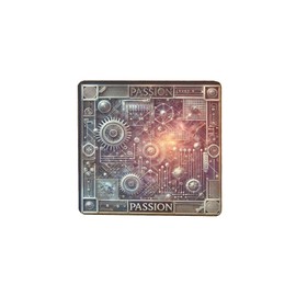 Wooden Fridge Magnet with Passion-Themed Design, Steampunk Elements and Intricate Patterns (mag-kf25-536)
