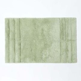 HOMESCAPES Spa Supreme Luxury Bath Mat, Sage Green, Very Heavy 1800 GSM, Super Soft Plush Cotton Rug, 50x80cm, Washable at Home.