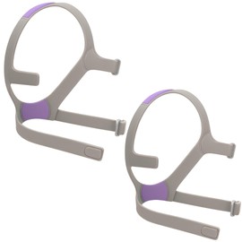 Snugell AirFit F20 Replacement Headgear Full Face Mask CPAP Supplies – Medium 2-Pack Gray & Purple – Ultra-Soft Premium Elastic Nylon for Comfort, Durability - Clips Not Included