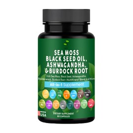 OPTI Capsule for Men and Women - Shilajit with Sea Moss, Ashwagandha, Black Seed Oil - 60 Count Supplement