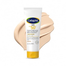 Cetaphil Sun FPS 50+ Gel Ligero Color Ultra Matte Piel Mixta a Grasa 50 ml | Con Face Technology y Solar Care Intelligence, reduce brillo por 12 h, ma