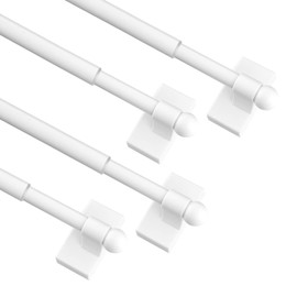 WL.Rocaille Magnetic Curtain Rods Adjustable Magnetic Rods for Metal Appliance, Doors, Windows, 16 to 28 Inch/4 Pack/Easy Installation Toilet Towel Bar, Multi-Useful (White, 4pack)