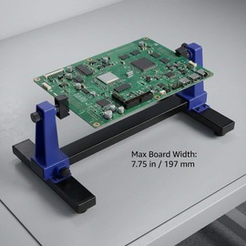 QWORK Adjustable PCB Holder Frame – 360° Rotating Metal Stand for Soldering, Repair & Inspection