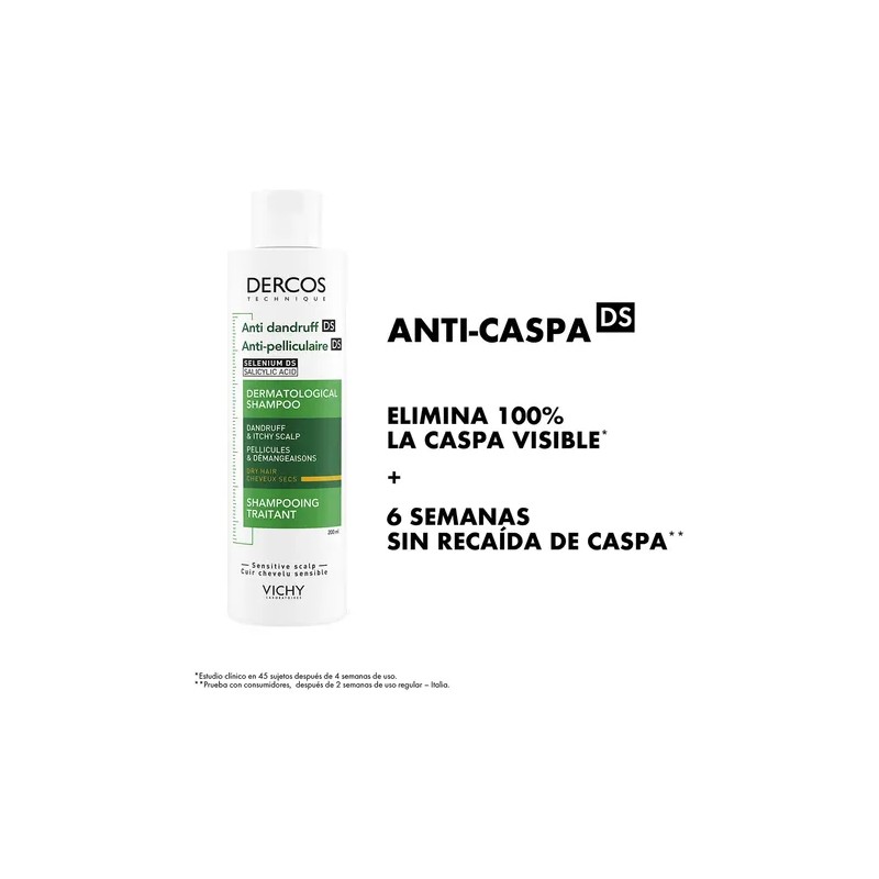 Shampoo Anticaspa Vichy Dercos Para Cabello Seco 200 Ml