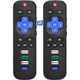 (Pack of 2) Replacement Remote Control Only for All Roku TV, Compatible for TCL Roku/Hisense Roku/Onn Roku Series Smart TVs (Not for Roku Stick and Box)