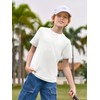 Haloumoning Boys T-Shirts Kids Short Sleeve Crewneck Solid Basic Tees