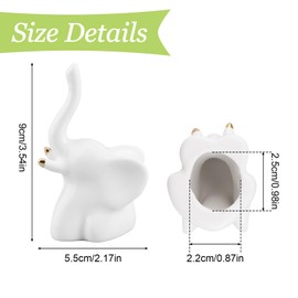 UFURMATE Toilet Floor Bolt Caps, 2Pcs Ceramic Cute Animal Toilet Screw Cover Elephant Shape Toilet Bolt Covers Decorative Caps for Bottom of Toilet