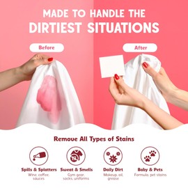 QLEAN Laundry Detergent Sheets (Travel Size 10 Loads) – Travel Laundry Detergent Sheets, Eco-Friendly Laundry Soap, HE & Standard Washer Safe, Stain Remover, Skin-Friendly - Sweet Summer Love
