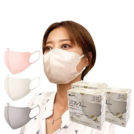 OHTE 30枚３Dマスク 立体マスク 不織布 血色マスク 不織布マスク カラー 立体 くちばし マスク 小顔 バイカラー マスク 口元空間 カラー 普通 小さめ 子供用 女性用 夏用マスク 4層構造 使い捨て 耳が痛くならない おしゃれ (ミルキーベージュ, 30枚 x 3箱)