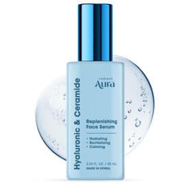 Radiant Aura Facial Serum with Hyaluronic Acid & Ceramide - Dermatologist Tested Korean Serum for Glowing Skin - Hydrating, Calming & Skin Barrier Repair - Suitable for Sensitive Skin - 2 Fl. Oz