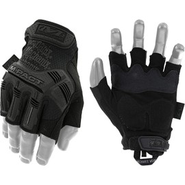 Mechanix Wear M-Pact Fingerless Tactical Impact Resistant Gloves - Impact Protection & Vibration Absorption - Heavy Duty - Machine Washable - Medium - Covert Black