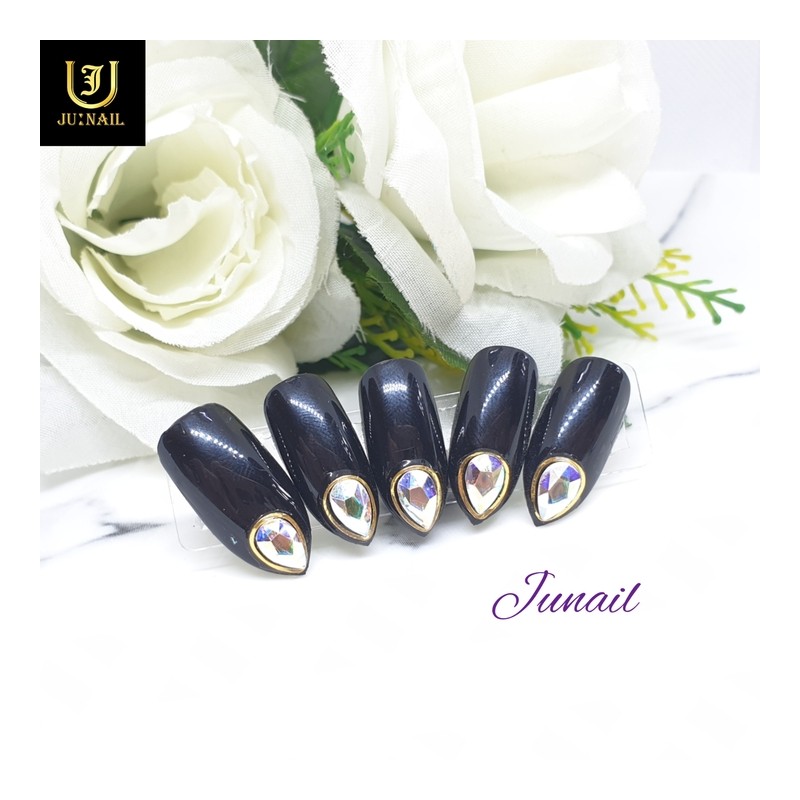  No.1204 Handmade Nail Tips - Short Straight Coffin /