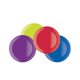 Colourworks Melamine Snack Plates, 23 cm, Multi-Colour, Set of Four