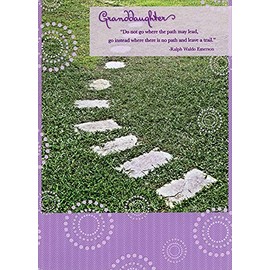 Designer Greetings Stepping Stones on Grass : Emerson Quote Graduation Congratulations Card for Granddaughter