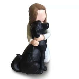 Carracci Black Dog Angel Figures Angel Dog Friendship Memorials Shaped Hand Painted Figures for Dog Lovers