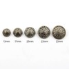 5 Pcs Hollow Metal Button Black Sliver Gold Buttons Round