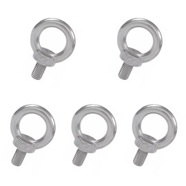 M5 Lifting Eye Bolts, Stainless Steel Ring Eye Male Fastener Hardware Nut, 5 Pcs