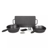 OZARK TRAIL 8 PC PRE SEASONED CAST IRON SKILLET COOKWARE