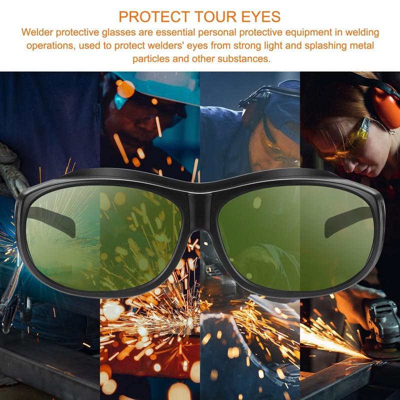 HARFINGTON Welding Safety Glasses IR Shade 3 Green PPE Protective