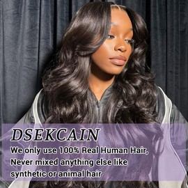 DSEKCAIN Body Wave V Part Wig Human Hair Glueless Clip In 100% Real Human Hair V-part Wigs No Glue No Sew In Upgrade U Part Wig For Beginners Friendly 200 Density 22 Inch