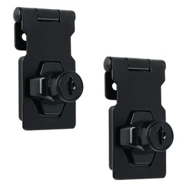 Mooche Keyed Door Hasp Lock Swivel Staple 2.5" Safety Hasp Latch with Lock,Matte Black Gate Latches for Barn Door,Fence, Cabinet,Drawer,Pack of 2