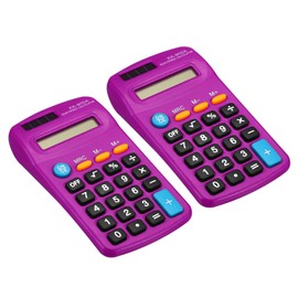PATIKIL Basic Calculator, 2 Pack 8 Digit LCD Display Calculator 4 Function Small Desktop Calculator Battery Powered Handheld Calculator for Home Office, Purple