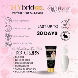 HyGEL CLEAR 60ml Hybrid Gel Nail Polish - PF01 Natural Clear Overlay