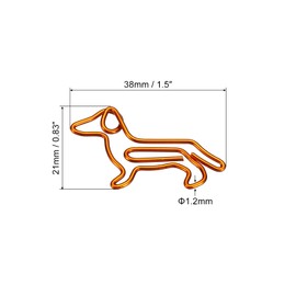sourcing map Paper Clip Dog Animal-Shaped Cute Decorative Fun Clips Bookmarks with Box 1.5 Inch Orange for Organize Office Home, Pack of 20