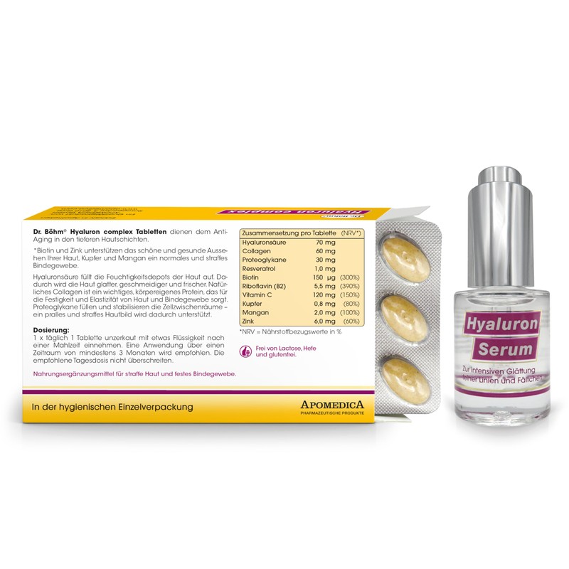 Dr. Böhm Hyaluronic Complex, 30 Tablets + 15 ml Hyaluronic