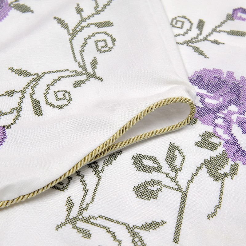 Serenta Classic Embroidery Valance, 60"x19" (Lilac Roses)