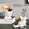Astronaut Pencil Pen Cup Synthetic Resin Spaceman Figurine Desk Pen
