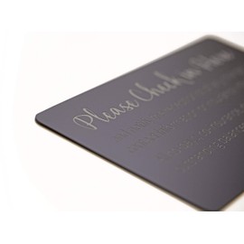 Copay Check In Sign | Office & Counter Signs | 9" x 5" Acrylic Sign | Black with Laser Engraved Silver Text | Please Check In Here Signs with Co-Pay Message | Made in USA