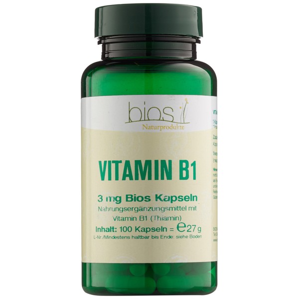 Bios Vitamin B1 3 mg 100 Capsules Pack of 1 x 27 g